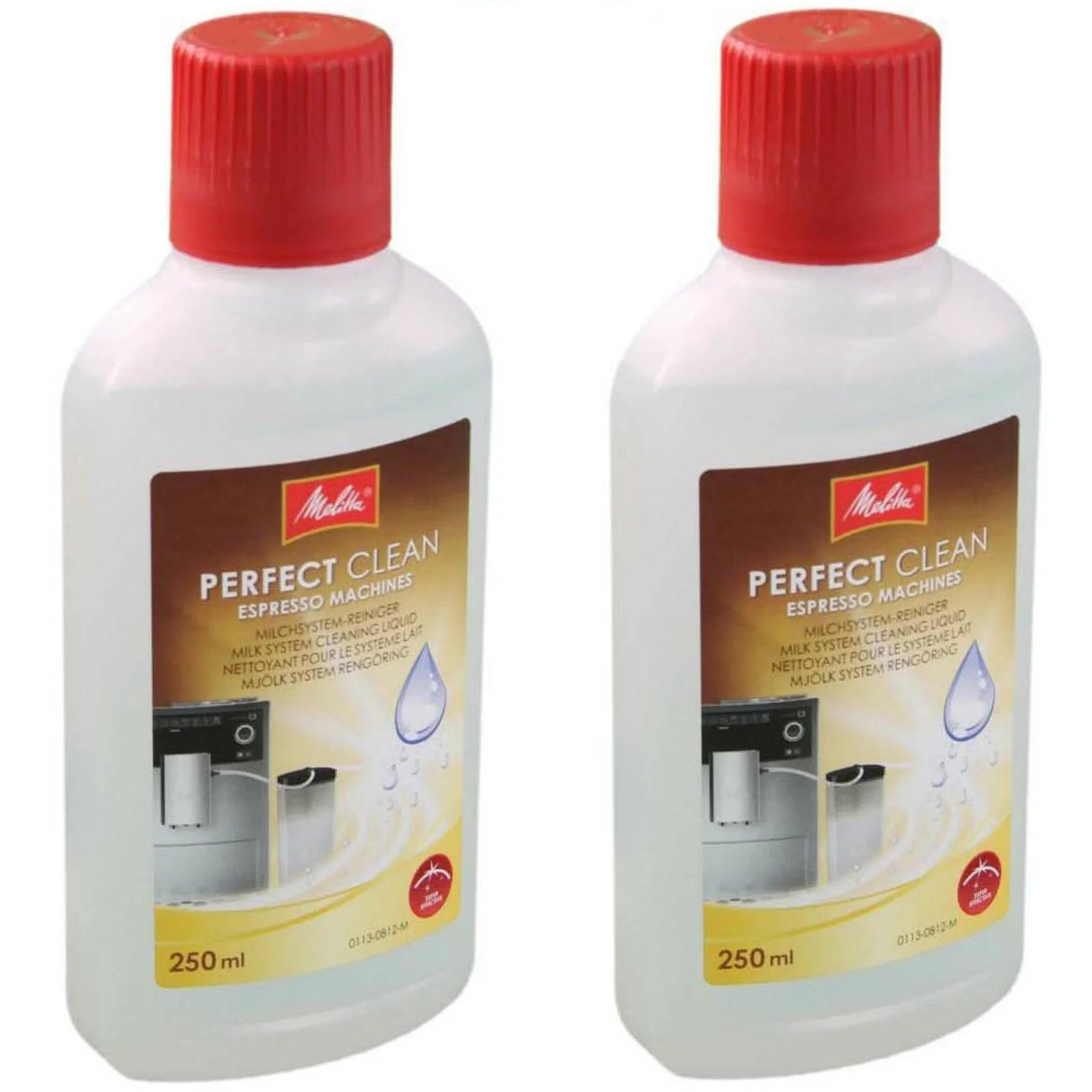 2 x MELITTA Perfect Clean Coffee Espresso Machine Milk System Cleaner (250ml)
