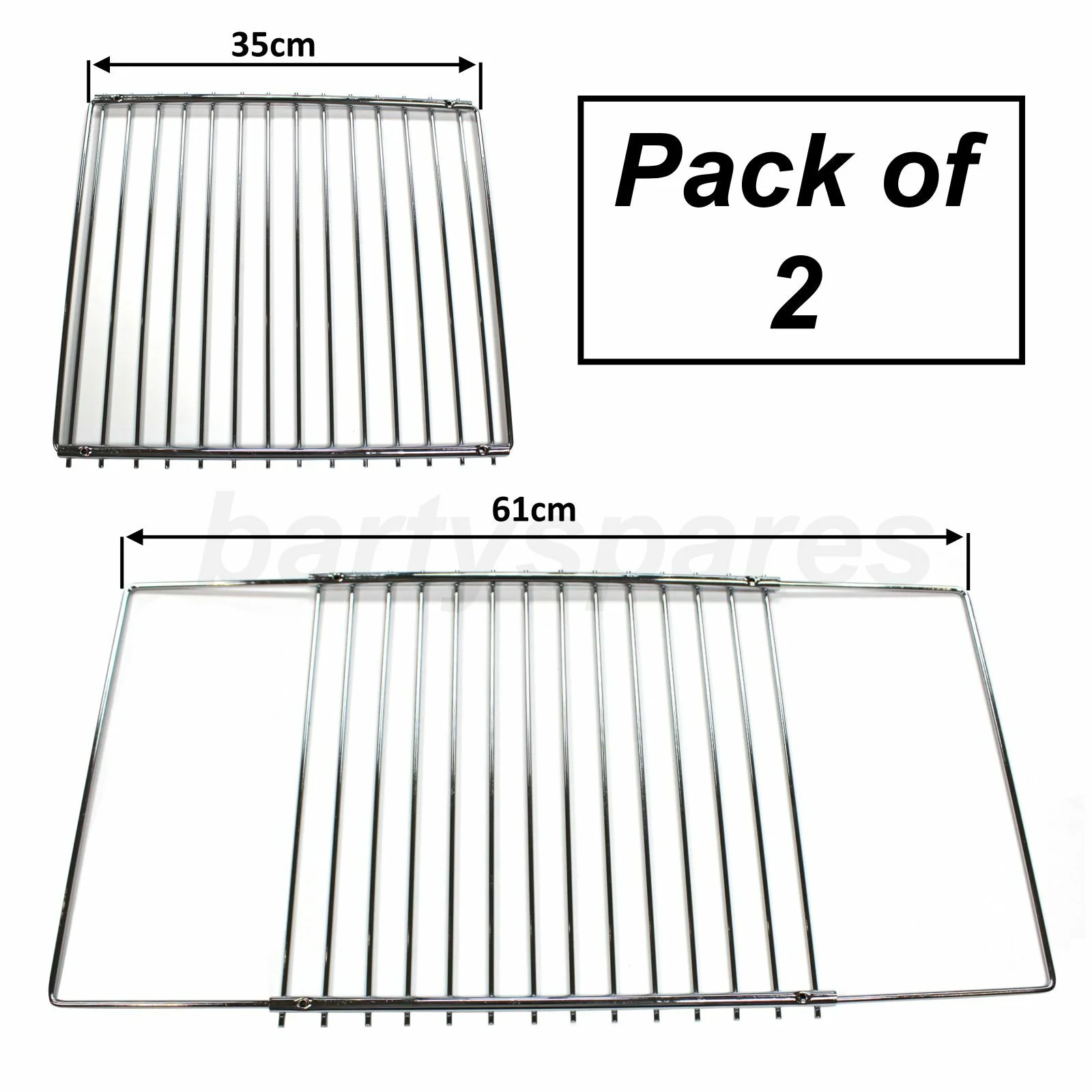 2 x UNIVERSAL Adjustable Screw Secured Oven Cooker Shelf Grills 350mm To 610mm
