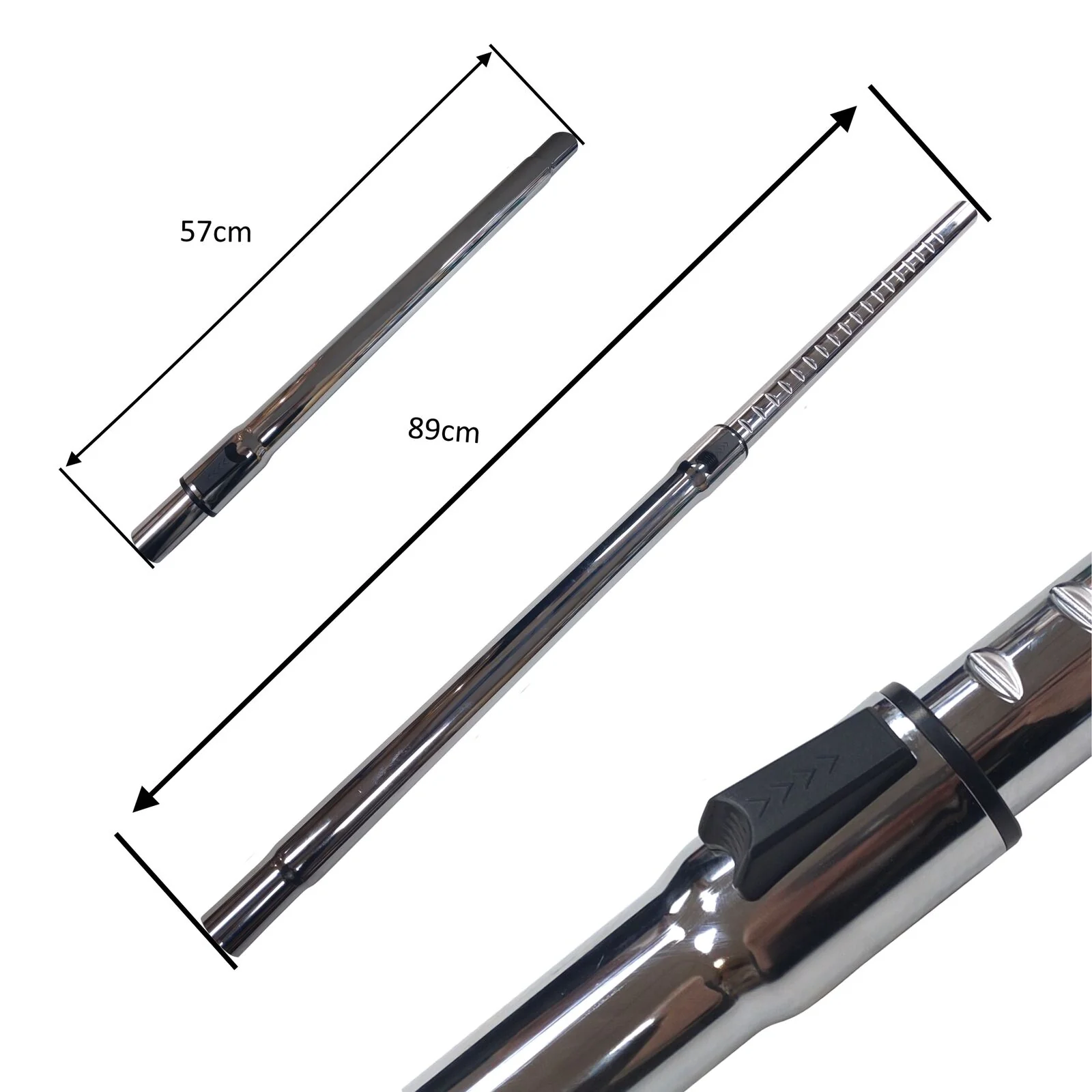Chrome 35mm Telescopic Rod Extension Tube Pipe For SAMSUNG Vacuum Cleaner
