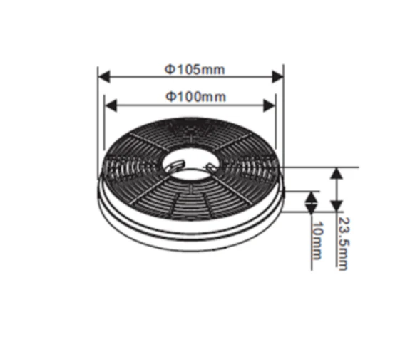 electriQ CF130 Cooker Hood Extractor Vent Carbon Filter eIQCHCHIMSS60 eIQCHCHIMSS90 - Image 2