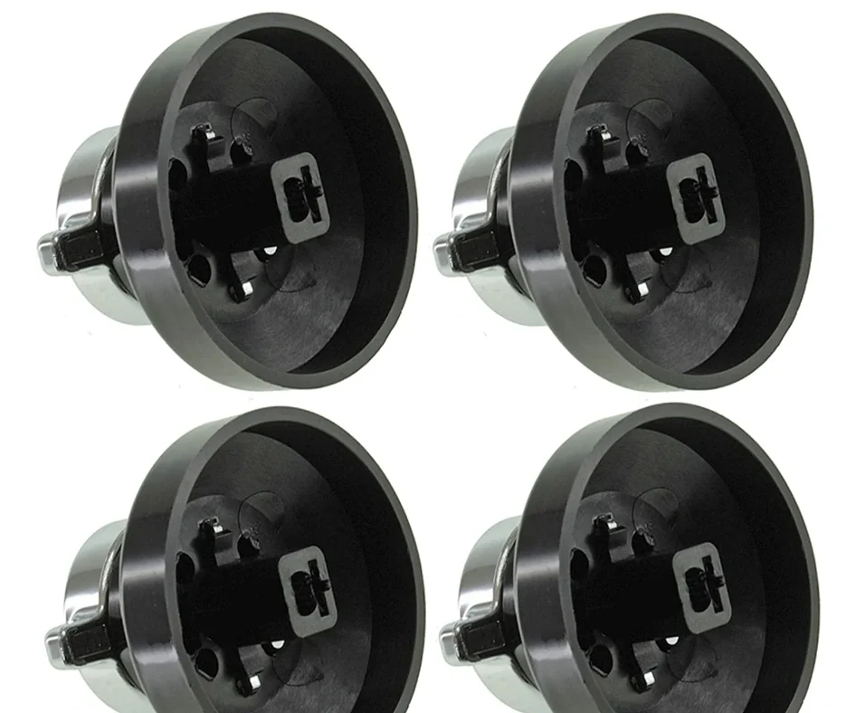 4 x Black Silver Knob Switch for GLEN DIMPLEX Gas Oven Cooker Grill Hob FREE UK DELIVERY - Image 2