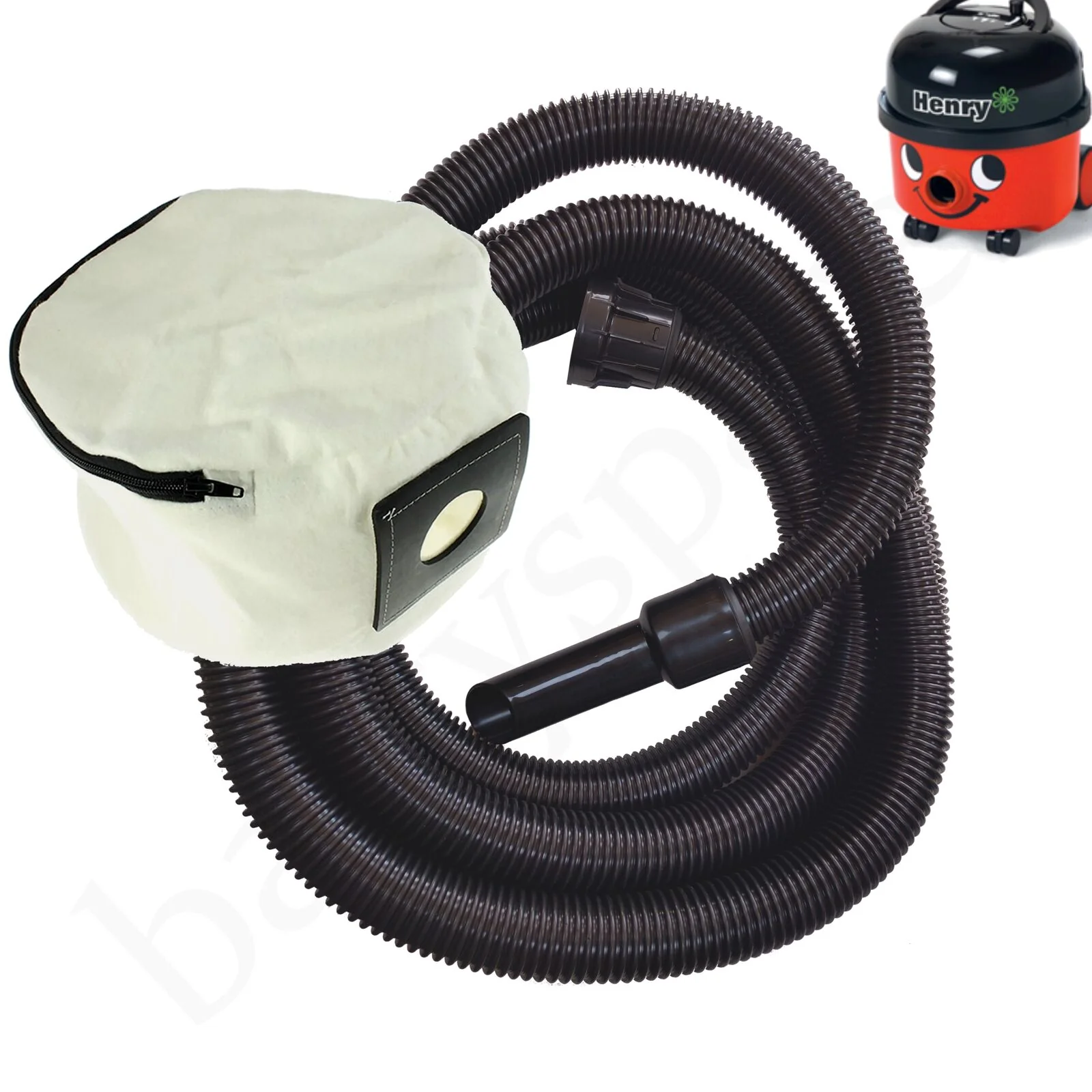 Hose & Reusable Dust Bag For Henry Numatic Vacuum Extra Long Four Metres 4m