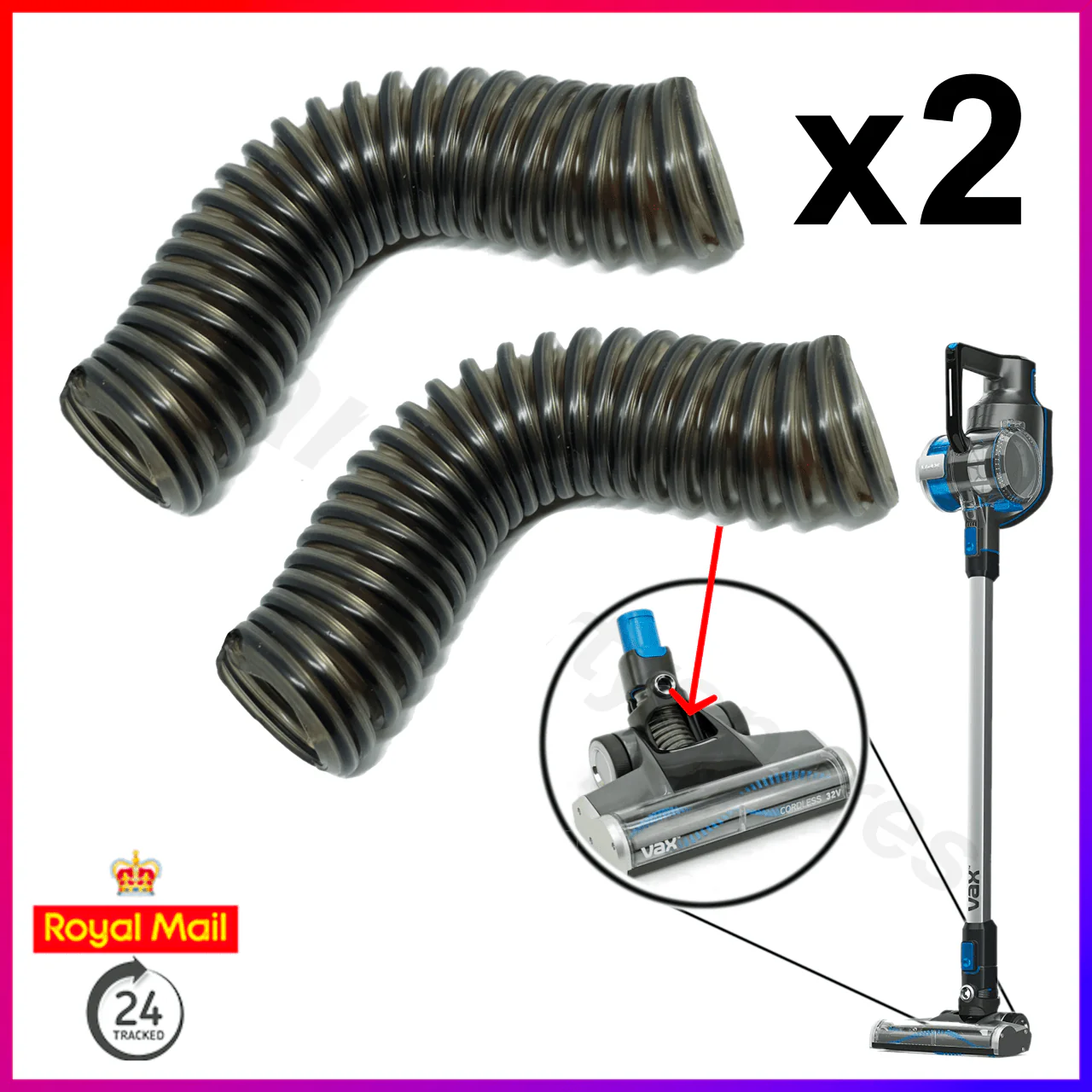 Two Repair Lower Hose Pipe Tube for VAX Blade Stick Cordless Vacuum Cleaner Floor Tool Head