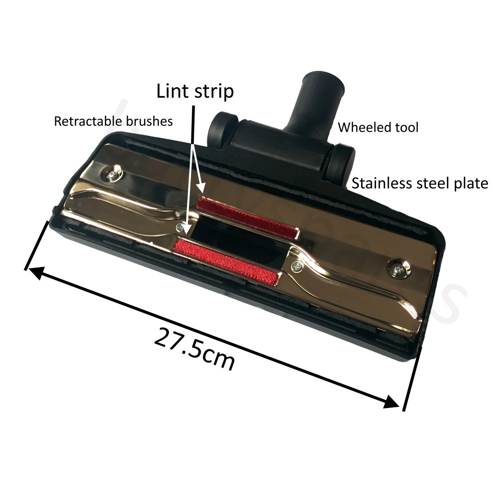 Wheeled Floor Brush Tool Head for NILFISK Vacuum Cleaner - Image 2