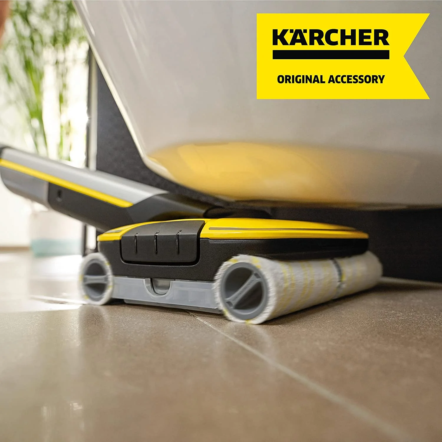 Genuine Original Karcher FC5 Hard Floor Cleaner Yellow Roller Set (Pack of 2) - Image 3