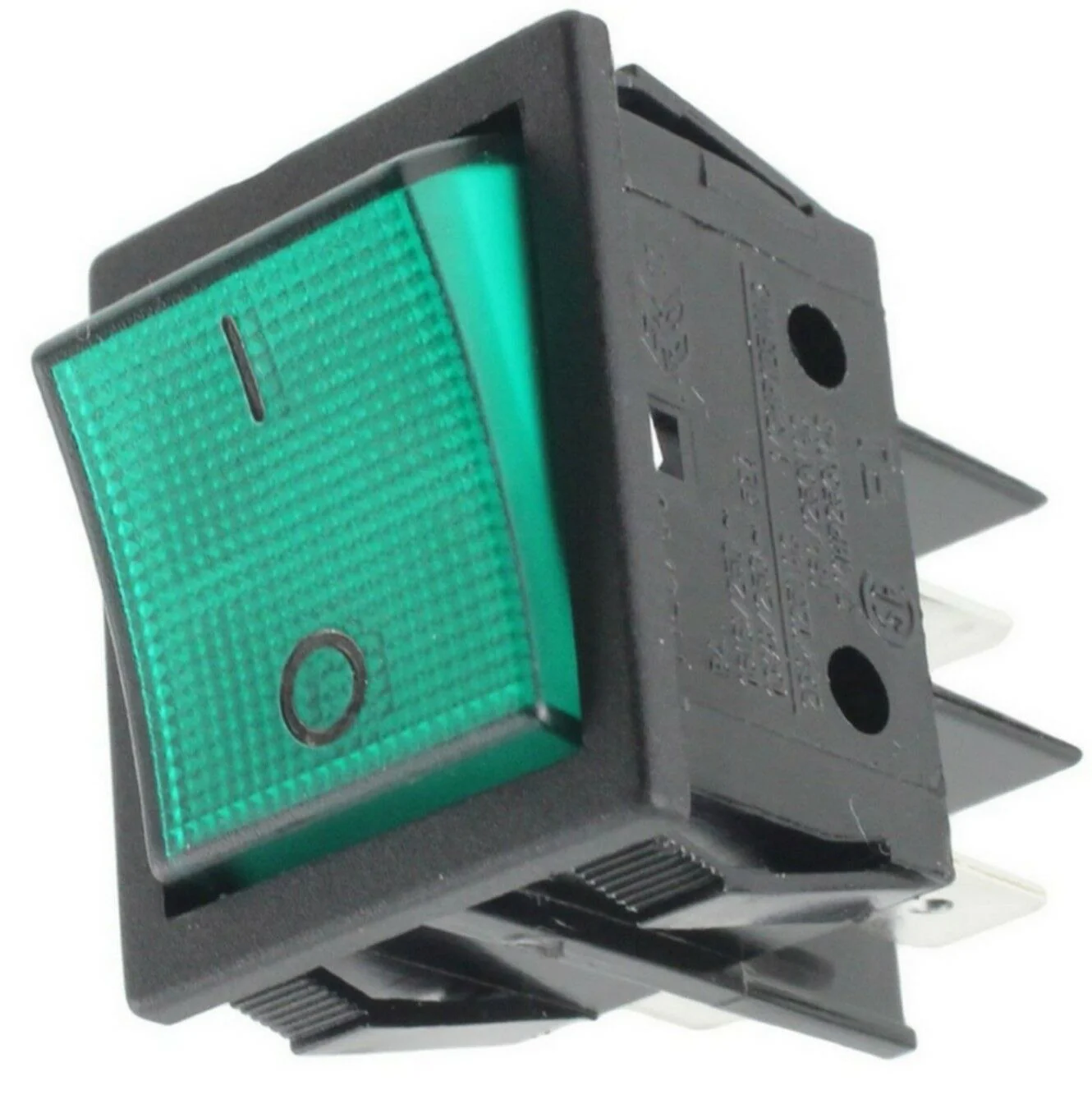 Lincat On / Off Green Rocker Switch 4 Terminal neon illuminated