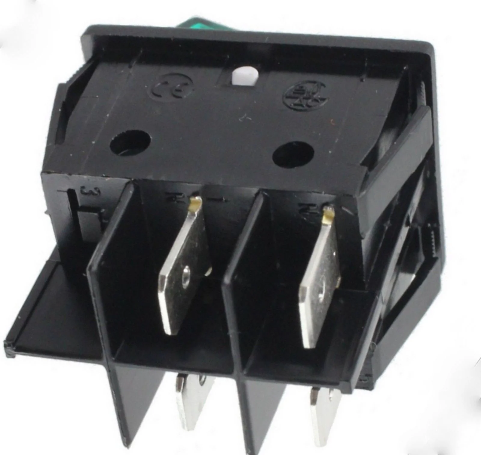 Lincat On / Off Green Rocker Switch 4 Terminal neon illuminated - Image 2