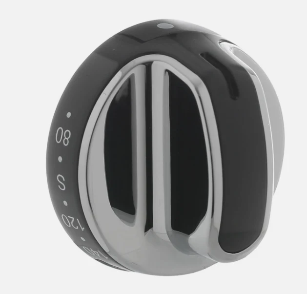 New World Vision Cooker Oven Temperature Control Knob Rotary Dial Black & Chrome