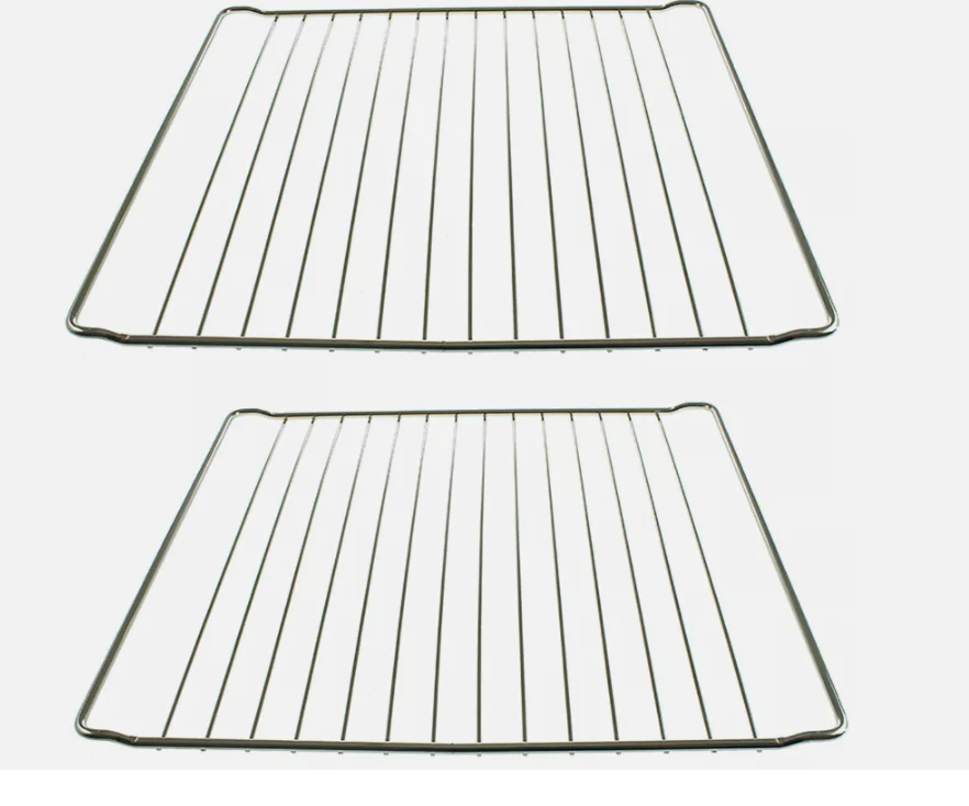 Two UNIVERSAL 365mm x 395mm Wire Oven Shelves Shelf Rack Grids Cookers