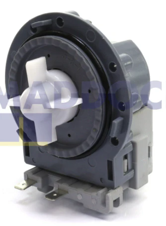 Universal Washing Machine Drain Outlet Pump Base (Screw Fixing, 2 Separate, Bottom Positioned Front Facing Terminals, 220V-240V, 50Hz)